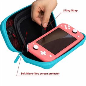 img 2 attached to Elite Turquoise ButterFox Carrying Case For Nintendo Switch Lite - Slim, With 19 Game And 2 Micro SD Card Holders, Ideal Storage Solution For Switch Lite Accessories