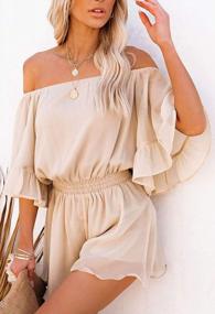 img 2 attached to Flower Power: Stunning Off-Shoulder Romper For Women By Fixmatti