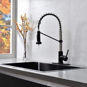img 1 attached to Upgrade Your Kitchen With Ufaucet'S Lead-Free Single-Handle Spring Kitchen Faucet With Pull-Down Sprayer And Stainless Steel Deck Plate