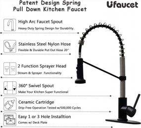 img 3 attached to Upgrade Your Kitchen With Ufaucet'S Lead-Free Single-Handle Spring Kitchen Faucet With Pull-Down Sprayer And Stainless Steel Deck Plate