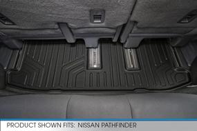 img 3 attached to Custom Fit Floor Mats 3rd Row Liner - Black | Compatible with 2013-2020 Nissan Pathfinder, 2013 Infiniti JX35, 2014-2020 QX60 | SMARTLINER