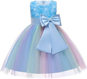 img 4 attached to AGQT Rainbow Sleeveless Holiday Princess Girls' Clothing at Dresses