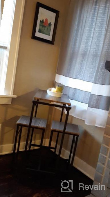img 1 attached to 🍽️ Enhance Your Kitchen with the Zenvida 3 Piece Pub Table Set: Space-Saving and Stylish Breakfast Cart with 2 Stools and Mobile Kitchen Island review by Kyle Smithlin