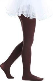img 4 attached to Microfiber Semi-Opaque Footed Girls' Tights By EVERSWE - Perfect For Everyday Use