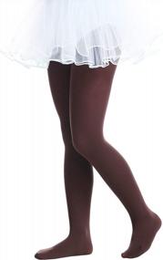 img 1 attached to Microfiber Semi-Opaque Footed Girls' Tights By EVERSWE - Perfect For Everyday Use