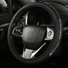 img 2 attached to Penziwan Genuine Leather Steering Wheel Cover Compatible With Jaguar Universal Size