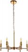 modern brushed brass chandelier with 6 lights for chic dining, living, and bedroom spaces logo
