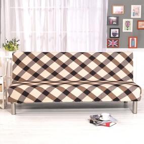 img 2 attached to ELEOPTION Armless Sofa Covers Stretch Fabric Sofa Bed Slipcovers, Fabric Polyester No Armrest Folding Sofa Bed For Living Room Moving Furniture Couch Futon Cover