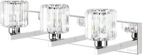 img 3 attached to Aipsun Crystal Vanity Light Fixtures - Modern 3-Light Crystal Bathroom Lighting Fixture Wall Light Over Mirror (Bulb Not Included)