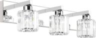 aipsun crystal vanity light fixtures - modern 3-light crystal bathroom lighting fixture wall light over mirror (bulb not included) логотип