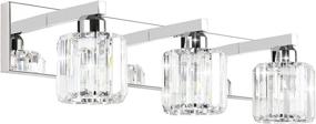 img 4 attached to Aipsun Crystal Vanity Light Fixtures - Modern 3-Light Crystal Bathroom Lighting Fixture Wall Light Over Mirror (Bulb Not Included)