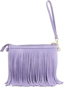 img 1 attached to Small Fringe Crossbody Wrist Strap Women's Handbags & Wallets ~ Crossbody Bags