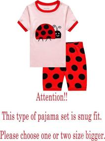 img 3 attached to 🦒 Little Girls' Short Pajamas - 100% Cotton Clothes with a Warm Family Giraffe Feeling