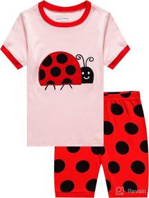 img 4 attached to 🦒 Little Girls' Short Pajamas - 100% Cotton Clothes with a Warm Family Giraffe Feeling