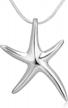 925 sterling silver starfish pendant necklace for women with 18" snake chain - beautiful and stylish jewelry logo