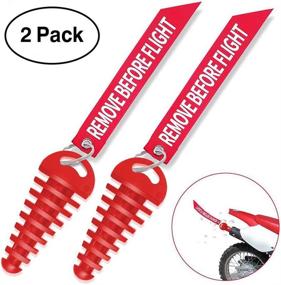 img 4 attached to 🔴 2 Pack Red Mufflers Exhaust Wash Plugs for 0.6"-1.5" Pipes: Motorcycle & Dirt Bike, 2 Stroke w/Streamer, ATV Quad Rubber Silencers - Remove Before Engine Start