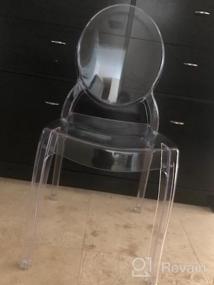 img 7 attached to Набор из 2 современных прозрачных барных стульев с овальной спинкой и дизайном без подлокотников, высота сиденья 30 дюймов - прозрачный материал из поликарбоната