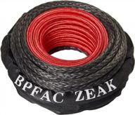 23000 lbs synthetic winch rope 3/8" x 80' with protective sleeve for 4wd off road vehicle - black logo