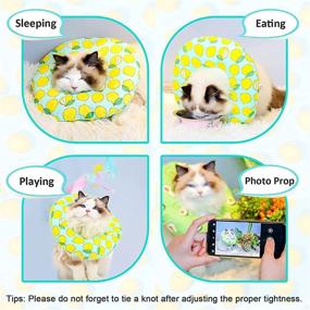 img 3 attached to 🐱 Cute Cartoon Cat Recovery Collar for Cat Wound Healing - Protective Pet Cone After Surgery Elizabethan Collars for Kittens and Small Dogs