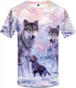 img 4 attached to Wolf Graphic T-Shirt - KYKU Unisex Wild Animal 3D Print Shirt For Men And Women