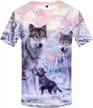 wolf graphic t-shirt - kyku unisex wild animal 3d print shirt for men and women logo