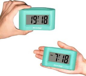 img 3 attached to Portable Mini Alarm Clock: Easy To Use, Travel-Friendly With Snooze, Backlight, And Display ON/Off – Ideal For Bedside, Desk And On-The-Go – Mint Green