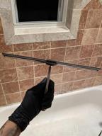 img 1 attached to 🚿 Leverloc Stainless Steel Shower Squeegee - 12 Inch with Suction Cup Hook Holder & Microfiber Cloth - Ideal for Glass Doors, Mirrors, Car Windows, and Bathrooms review by David Hansen