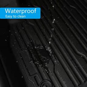 img 3 attached to 🚗 COSLAKE Mustang Mach E Cargo Liner | 2021-2022 All-Weather TPE Waterproof Mat | 3D Rear Trunk Mat Compatible with Mach-e Accessories | Black