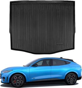 img 4 attached to 🚗 COSLAKE Mustang Mach E Cargo Liner | 2021-2022 All-Weather TPE Waterproof Mat | 3D Rear Trunk Mat Compatible with Mach-e Accessories | Black