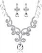 platinum plated uloveido crystal wedding jewelry set for brides with rhinestone necklace and drop earrings - y644 logo