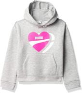 puma girls pullover hoodie black girls' clothing ~ active логотип