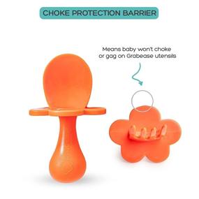 img 2 attached to Grabease Self-Feeding Utensils For Baby-Led Weaning - Spoon And Fork Set With Protective Barriers To Prevent Choking And Gagging - Made Of Non-Toxic Plastic - Ideal For Baby And Toddler Feeding
