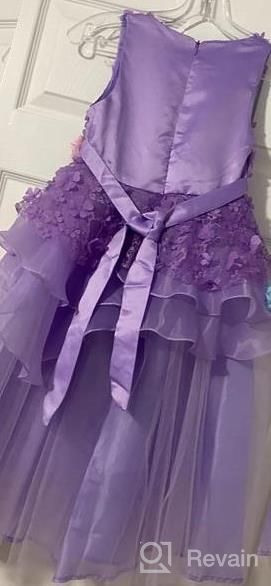 img 1 attached to Kids Sleeveless Embroidered Princess Pageant Dress Prom Ball Gown review by Kim Stanley