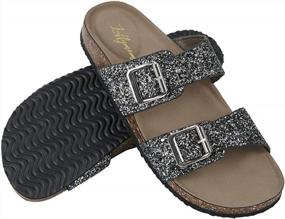 img 3 attached to Comfort Meets Style With LUFFYMOMO Womens Cork Sole Sandals - Adjustable Straps For Perfect Fit!