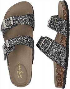 img 1 attached to Comfort Meets Style With LUFFYMOMO Womens Cork Sole Sandals - Adjustable Straps For Perfect Fit!