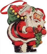 retro vintage style christmas wood ornaments (jolly santa) logo