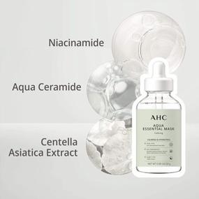 img 1 attached to AHC Маска для лица Aqua Essentials Увлажняющая и успокаивающая для уставшей и уставшей кожи Успокаивающая Лист из 100% хлопка, 5 шт. (1 шт. в упаковке)