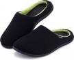men's knit slippers with arch support - warm slip-on house shoes by whitin logo