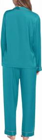 img 3 attached to Satin Short Sleeve Pajama Set For Women: Stylish Sleepwear With Button Up/Down Top And PJ Shorts For A Comfortable Summer Night'S Rest