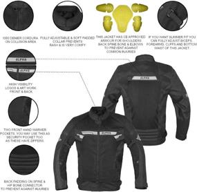 img 3 attached to Alpha Cycle Gear Breathable Bikers Riding Protection Motorcycle Jacket Mesh 🏍️ CE Armored (Black Wind, Large) - Enhanced Comfort and Safety for Motorcyclists