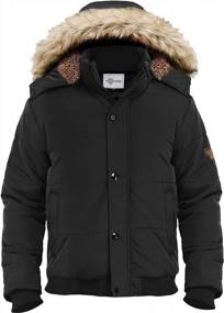 img 4 attached to Зимнее тепло: мужская утепленная куртка-пуховик со съемным капюшоном
