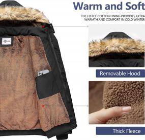 img 3 attached to Зимнее тепло: мужская утепленная куртка-пуховик со съемным капюшоном