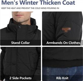 img 1 attached to Зимнее тепло: мужская утепленная куртка-пуховик со съемным капюшоном
