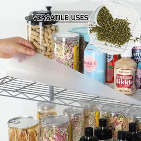 img 3 attached to PABUSIOR Thicken Plastic Shelf Liner For Wire Shelving - Non-Slip Pantry & Cabinet Drawer Liner, 15.5" X 157", Easy To Cut And Transparent - Ideal For Refrigerator And Wire Shelves Organization