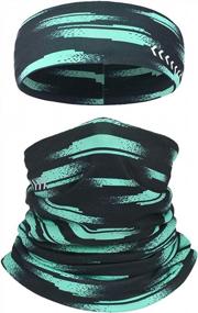 img 4 attached to Reflective Neck Gaiter, Headband & Beanie Hat Set - Perfect Gift For Dear Ones!
