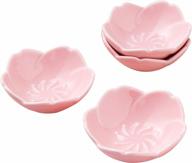 jusalpha pink cherry blossom porcelain sauce dish, seasoning dish, sushi soy dipping bowl, dessert bowl, appetizer plates, serving dish for kitchen home (set of 4, pink) logo