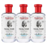 pack of 3 thayers alcohol-free witch hazel toner with aloe vera - unscented, 12 fl oz each logo