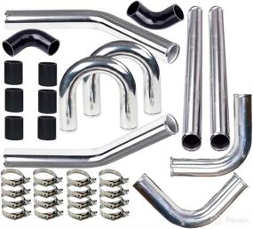 img 3 attached to MooSun 2-inch 8-Piece Universal Intercooler Pipe Piping Turbo Polished Aluminum Kit with Silicone Hoses & Stainless Steel T-Clamps - Enhancing SEO