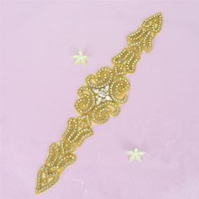 img 3 attached to Rhinestone Applique Wedding Bridal Crystal Women's Accessories - Belts