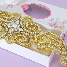 img 1 attached to Rhinestone Applique Wedding Bridal Crystal Women's Accessories - Belts